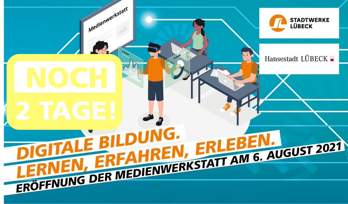 Der Countdown läuft: am 06. August 2021 eröffnen wir die Medienwerkstatt und ihr könnt online live dabei sein:

09-11 Uhr: Eröffnung (youtube.com/watch?v=3Q-WvM…)

14-16 Uhr: Fachkongress (youtube.com/watch?v=iqyOYZ…)