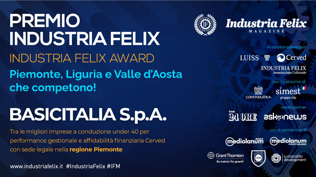 FelixIndustria's tweet photo. 🏆 Premio #IndustriaFelix #Piemonte:
#BasicItalia “tra le migliori imprese a conduzione under 40 per performance gestionale e affidabilità finanziaria Cerved” ⚙🇮🇹 https://t.co/GiWeRlJAzX