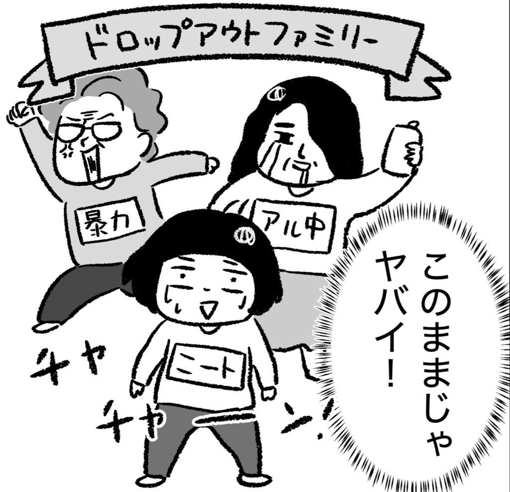 ドロップアウトファミリー(実家)の漫画を描いている。 