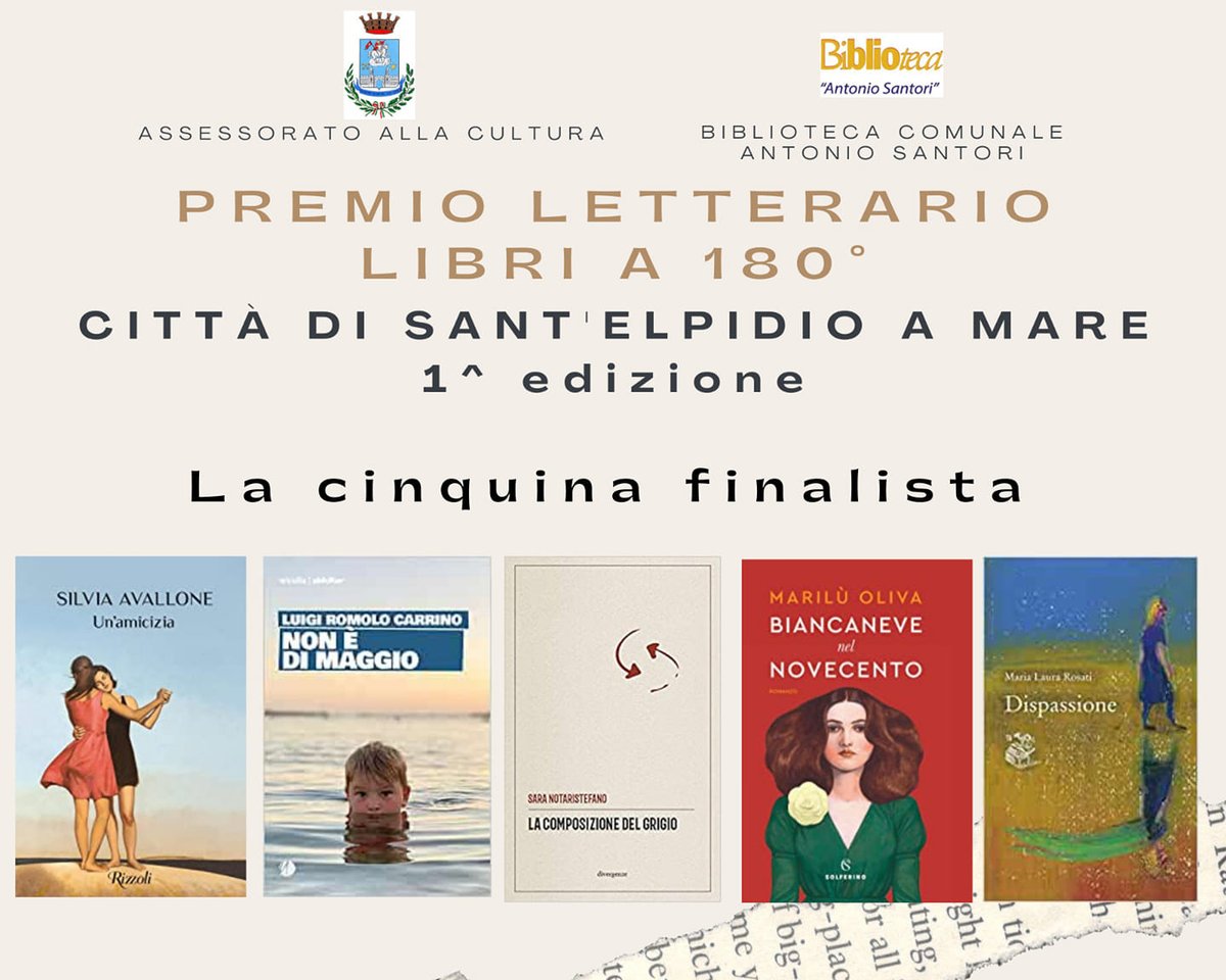 ArkadiaEditore's tweet photo. ANNUNCIATA LA CINQUINA FINALISTA DELLA PRIMA EDIZIONE DEL “PREMIO LIBRI A 180 GRADI - CITTÀ DI SANT'ELPIDIO A MARE”
Ci siamo con Non è di maggio, di @lrcarrino #sideKar
@GiuliaCiarapix @Robinson_Rep @TuttoLibri @La_Lettura @LIndiceOnline @PULPLibri https://t.co/BXy6LxbUCL