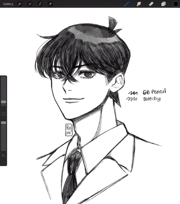 Aku mau bagi info soal brush yang biasa aku pake gambar sketch
App : procreate
Brush : 6b pencil &amp; blotchy from procreate

#DetectiveConan 