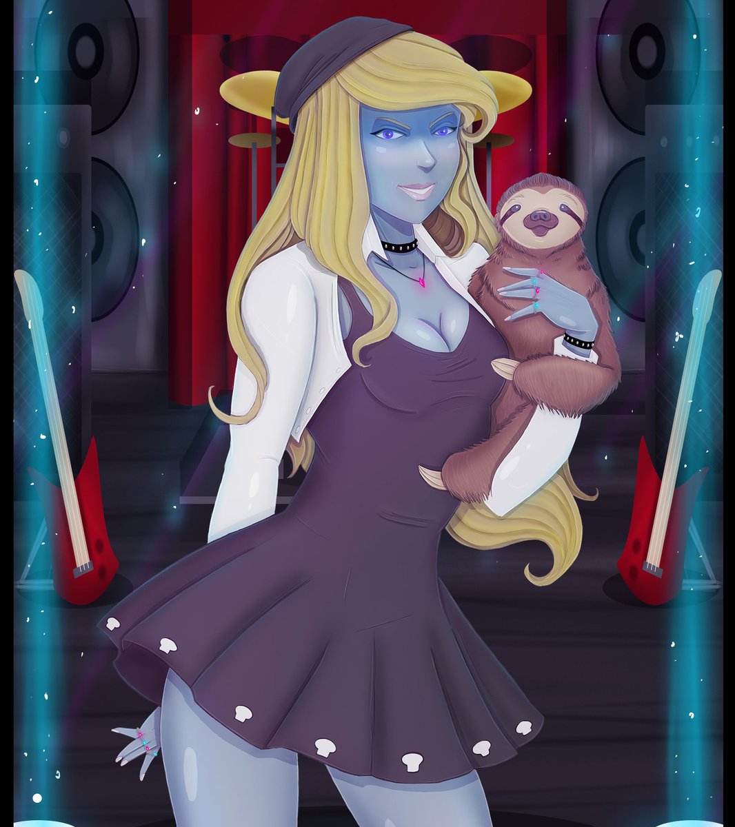 evilslothette's tweet photo. 5 yrs ago my first original SM name was Evil Slothette, now finally I have a character to that name.
A huge thank you and shout out to the amazingly talented @YeahManTV for creating her and this phenomenal illustration, I absolutely love it YM!!! 
🙏🙏💙💙😍 https://t.co/5LD2HsFgXR