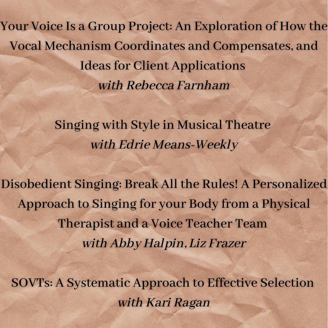 PavaVocology's tweet photo. Our workshop lineup is pretty incredible this year. If you're looking for some hands on work, consider joining us for #VirtuallyPAVA starting next week! Link in bio to register. https://t.co/7cYAhKKwKE