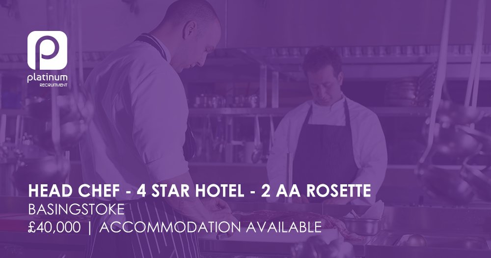 PlatinumRecHQ's tweet image. Head Chef - 4 star hotel - 2 AA Rosette Restaurant - Basingstoke - £40K/yr.
For full job description click the link below 👇 
💰 £40,000  | 👨 Tom Emberson | 🔗 bit.ly/3A5mANg #headchef #chefjobs #basingstoke #chefstalk