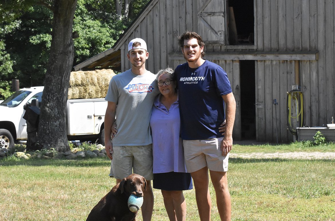 BradJoyal's tweet photo. Over the past 15 years, Ashby &amp; Tom Crafts’ farm has become a preferred home for @HarwichMariners players with big league dreams.

All-Star pitchers Eric Reyzelman &amp; Trey Dombroski are the latest to thrive in the historic Animal House. #CapeCod #CCBL

📰: https://t.co/tC0vny6XW9 https://t.co/RhEJybjaYx