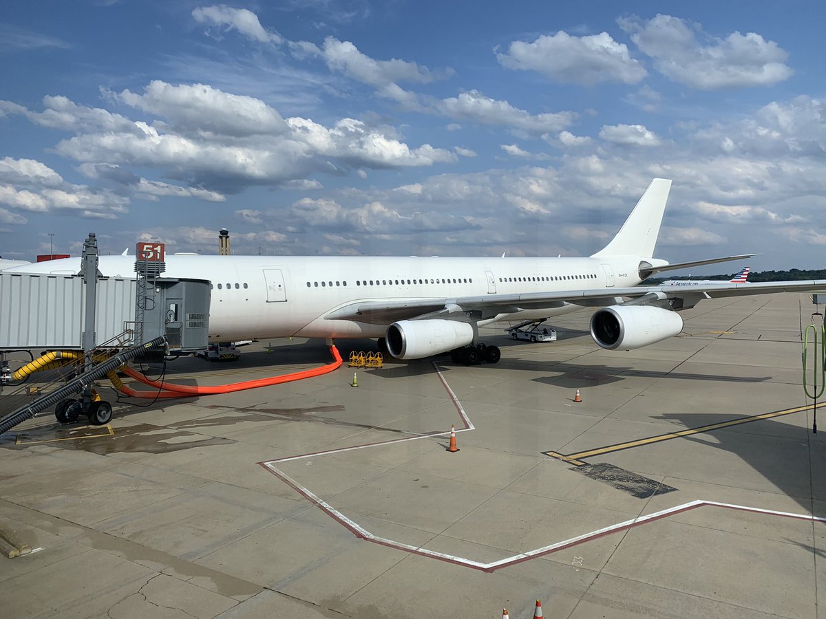 zaberto's tweet photo. Rare sighting of an @hifly_airline A340 at the gates at @PITairport yesterday #freightdogs #aircargo #malta #flyPIT https://t.co/scARBheWtn
