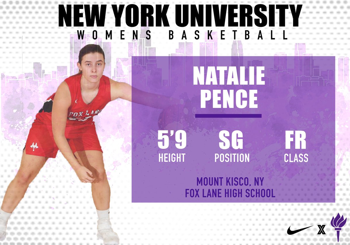 nyuwomenshoops's tweet photo. Double-tap to welcome freshman shooting guard from Mount Kisco, NY @natalie23pence to our NYU family 💜 https://t.co/sIYh6UCgEp
