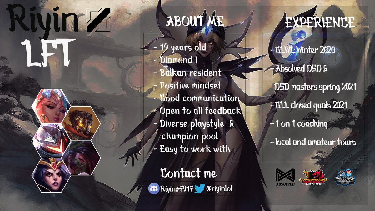 Midlaner LFT for winter split 
Open to all offers

References:
@Frezz_reaper 
@ABV_Robinho 
<a href="/IamWarmind/">Warmind</a> 
<a href="/ZannGRE/">Zann</a> 
<a href="/coachnumber99/">Number99 | Fabi</a> 
<a href="/Coach_SinCyn/">Jimmy Knox (SinCyn)</a> 

OPGG:
euw.op.gg/summoner/userN…

Likes &amp; RT's =🍪