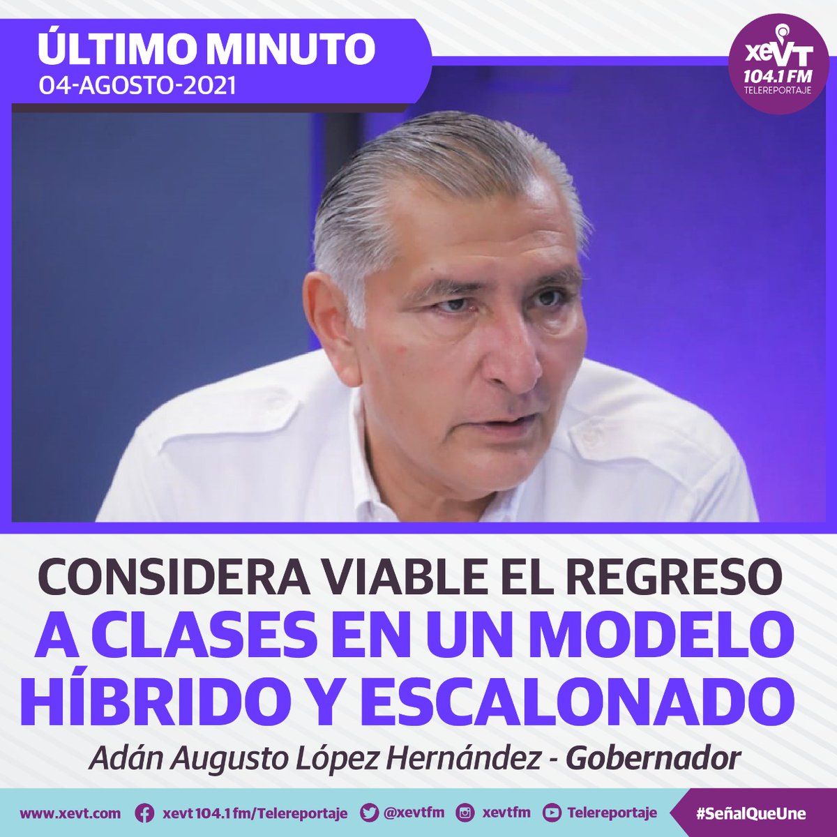 xevtfm's tweet photo. #ÚltimoMinuto 🔴🦠 El gobernador de #Tabasco, @adan_augusto, ve viable el regreso a clases en un modelo híbrido 

Sigue aquí la entrevista: https://t.co/nZcD5ovMT7 https://t.co/JFZGhCypmG