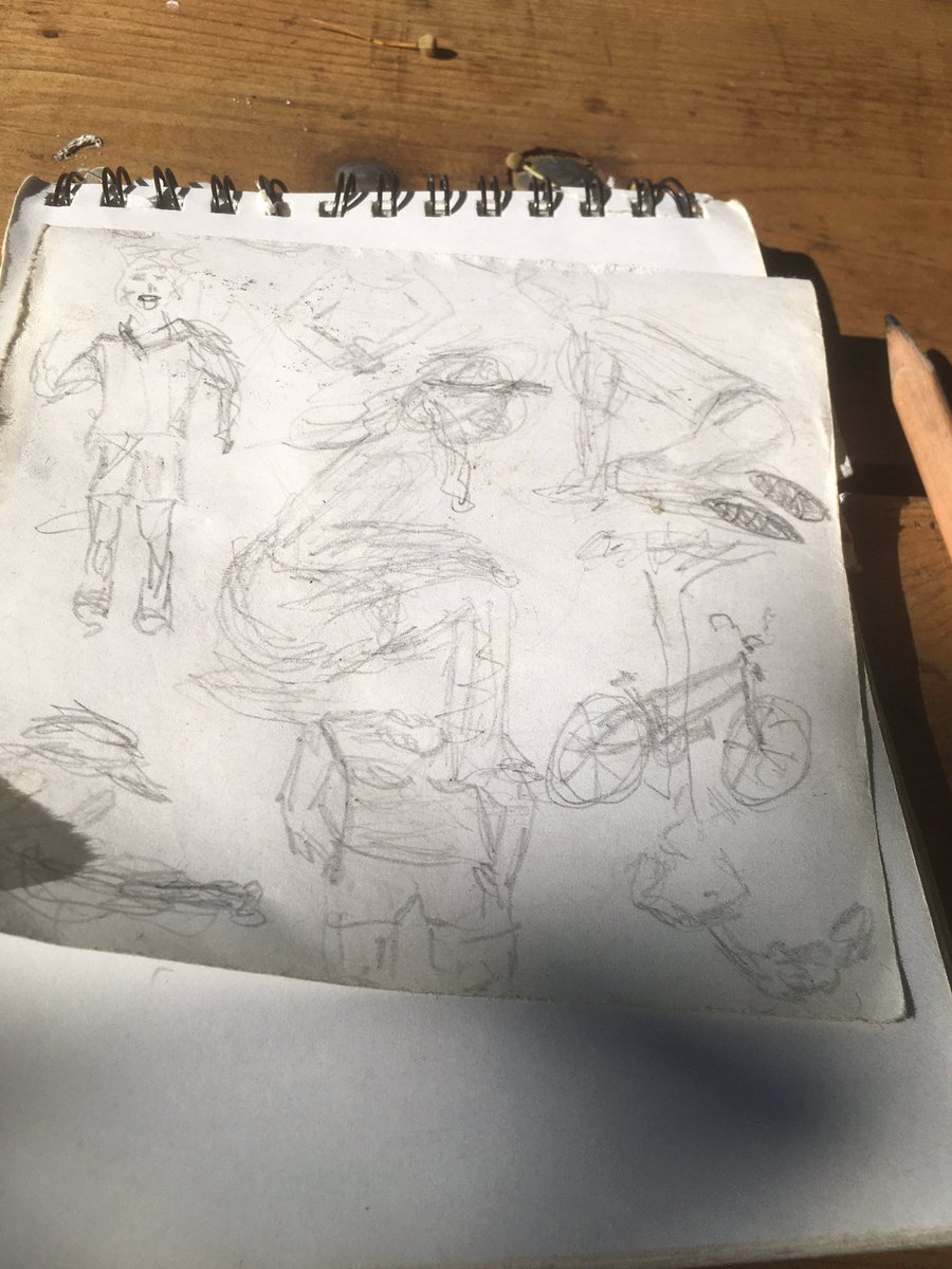 mrcycology's tweet image. my guys are so starved to socialize they attach themselves to anyone around - occasionally driving other party out of park! #oops #pandemicproblems 

at least they&apos;re not being rough!!! i sketched the scenes a bit #houseman