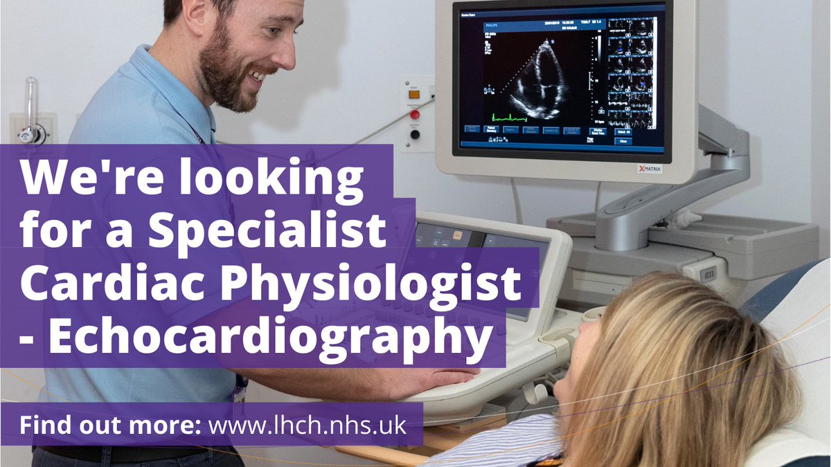 LHCH (@lhchft) on Twitter photo We're looking for a Specialist Cardiac Physiologist #Echocardiography to join our <a href="/EchoDept/">LHCH Echo Dept</a> - participate in complex echo techniques #stress #contrastecho #TOE support community based clinics, develop/deliver training plans and lots more.
Interested?🙋🏻‍♂️⬇️
beta.jobs.nhs.uk/candidate/joba… We're looking for a Specialist Cardiac Physiologist #Echocardiography to join our <a href="/EchoDept/">LHCH Echo Dept</a> - participate in complex echo techniques #stress #contrastecho #TOE support community based clinics, develop/deliver training plans and lots more.
Interested?🙋🏻‍♂️⬇️
beta.jobs.nhs.uk/candidate/joba…