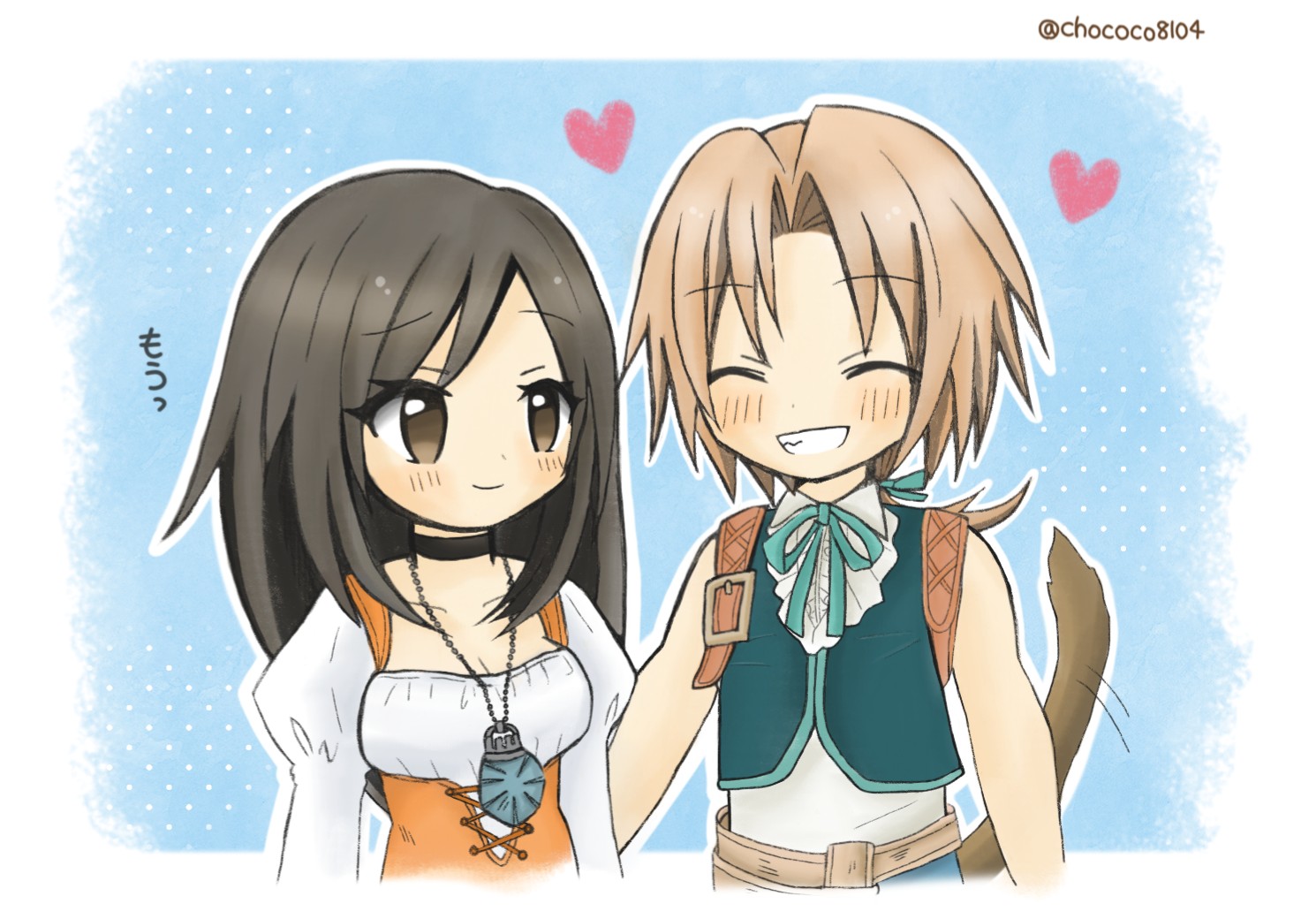 テオくん大好きちょここ先生 リプ来たキャラの顔だけ描く ハルさんのリクエスト Ff9のジタンとガーネット ジタガネ 描きました ダガーが大好きなジタンと もうっ って言いながらもほっとけないダガー 好きなカップリングなので描いてて楽しかっ