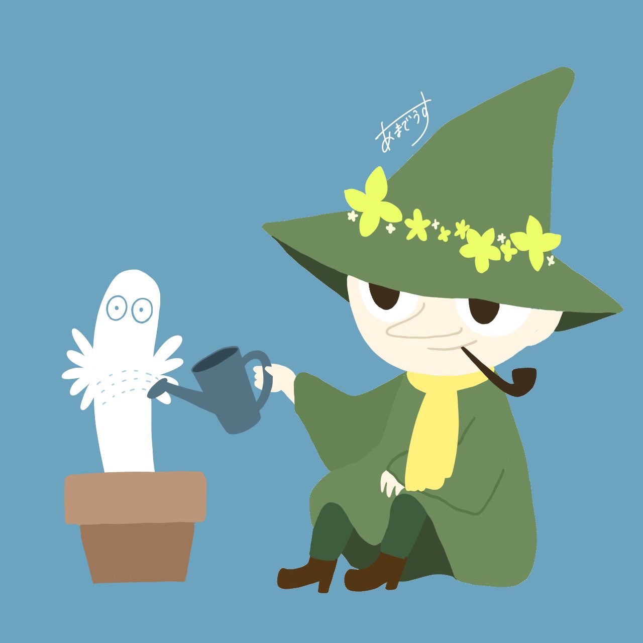 あまでうす ニョロニョロ育て中 スナフキン ムーミン イラスト 絵描きさんと繋がりたい T Co Trcnjjxeep Twitter