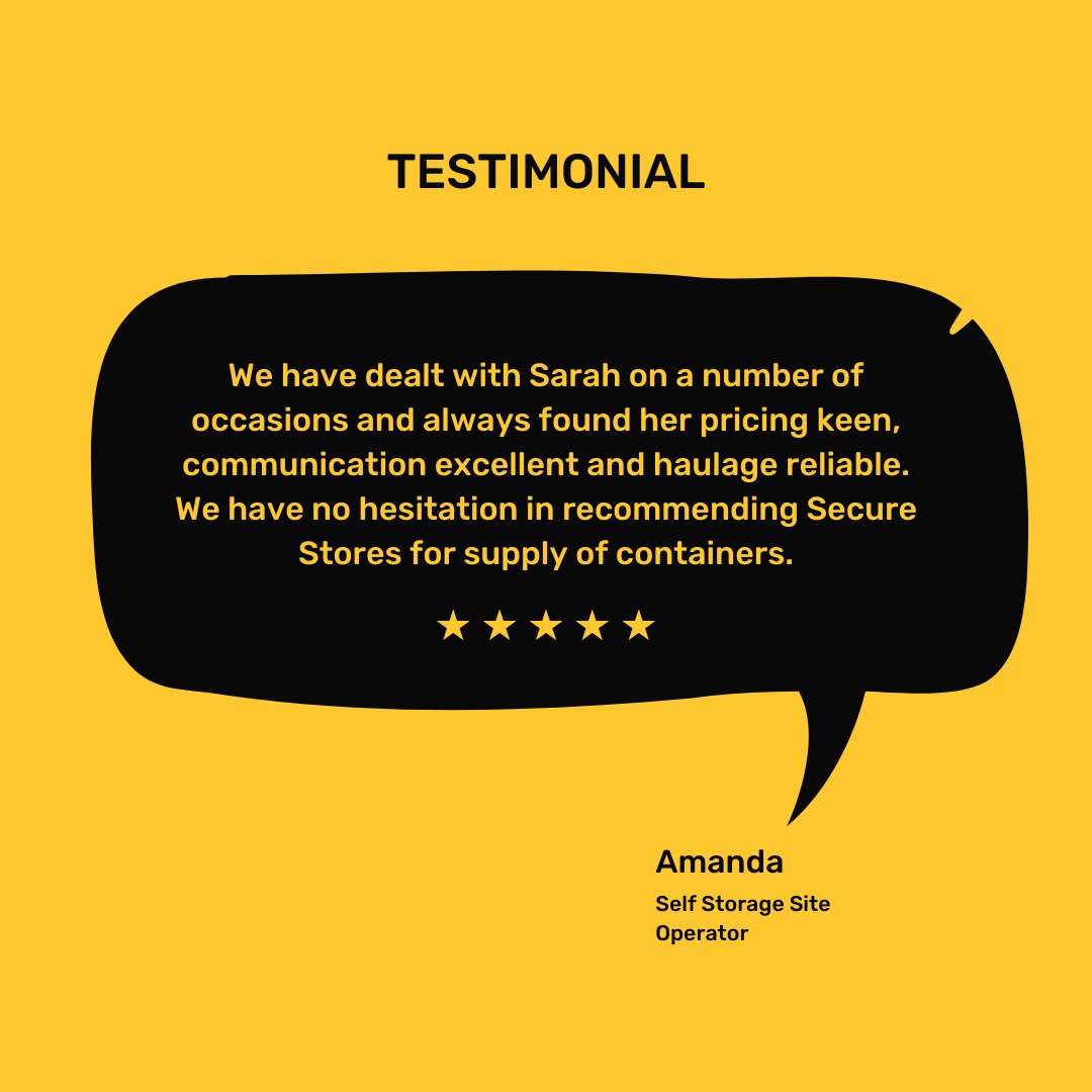 StoresSecure's tweet photo. Hot off the press! More customer feedback just in! π
#shippingcontainers #selfstorage #selfstoragefacility #isocontainers #hiabs #hiabcrane #customerservice #5starservice #farming #agriculture #diversification #containers #storage https://t.co/rHZmkfcb5J