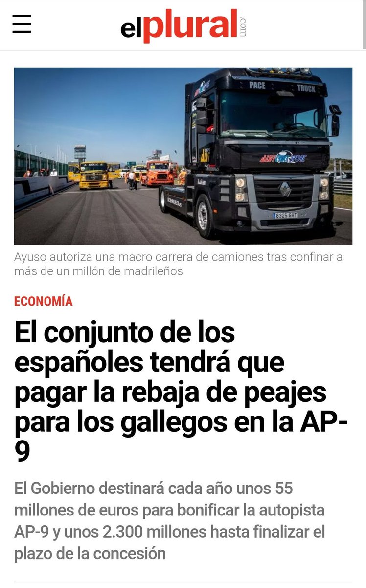 “Pagar para los gallegos”, tería graza se o conto non fose triste. Non lin nada similar cando -tamén os galeg@s, que non as usamos- tivemos que pagar 4.000 M€ para o rescate das autoestradas radiais madrileñas. Pagar para os madrileños, NORMAL! Pagar para los gallegos, MAL!