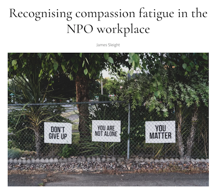 "While it is usually associated with 'burnout' seen in first responders such as police and medical personnel, we are starting to realise that many development sector professionals have more in common with first responders than one might think."
Read more: bit.ly/37koop6