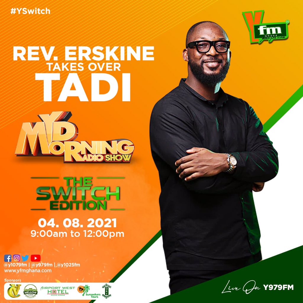SurakaDj's tweet photo. #YSwitch @Y979FM #MydMorningShow with man @RevErskineGH https://t.co/bxO1Hrnfi9