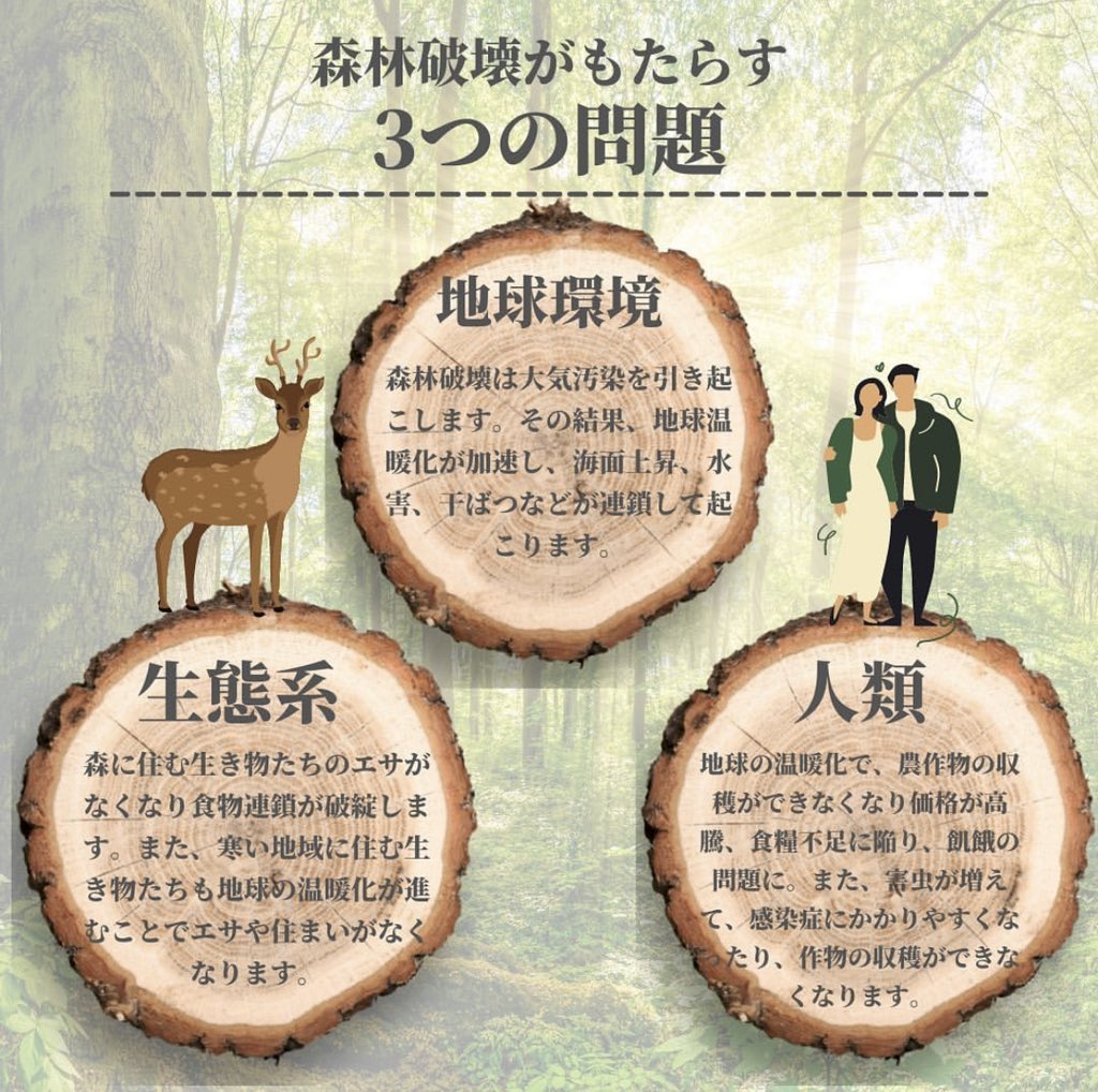 Makoto スライドで伝えるsdgs 森林破壊が起きる原因は 単なる森林伐採以外にも 人口増加による農地転換や森林 火災など様々あります 森林破壊がもたらす問題とその原因について考えてみましょう スライドで伝えるsdgs T Co Jl03jyo43u Twitter