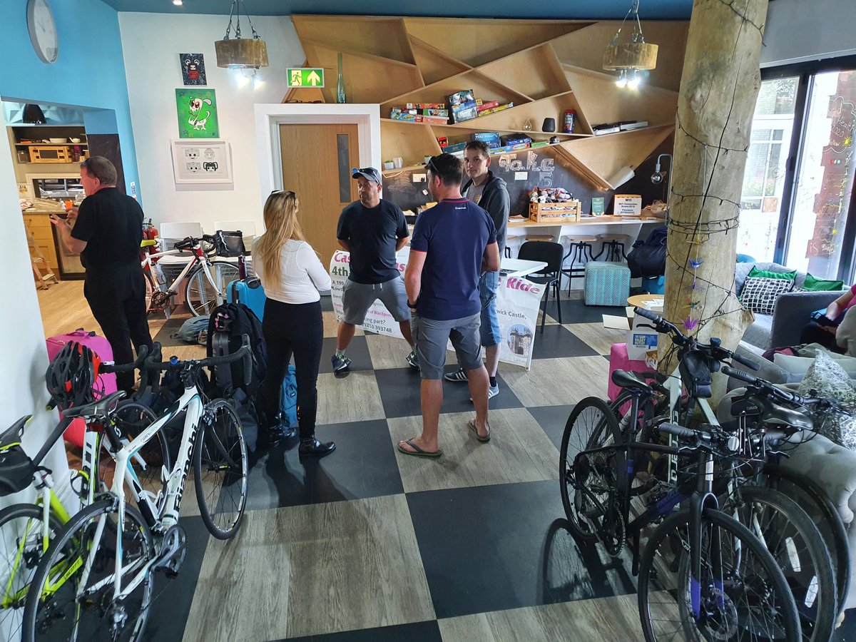 BlackpoolCarers's tweet photo. Our #castletocastle riders have started to arrive! Not long to go now... #fundraising #charitybikeride https://t.co/DfSH3jRjhq