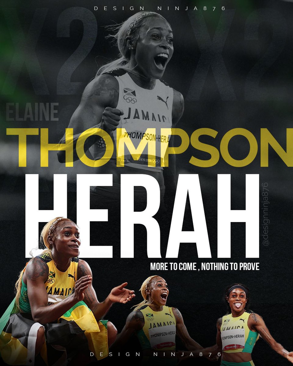 For our X2 Champ, we love you! cya done💚💛 <a href="/FastElaine/">Elaine Thompson-Herah</a> shows us the importance of writing down your goals. We are definitely in a #NewHerah

 "More to come, nothing to prove"💪🏆

Designed by <a href="/designninja876/">Creative Genius 🤩👩🏾‍💻</a> 
#DesignNinja876  #TokoyoOlympics #TeamJamaica #ElaineThompsonHerah