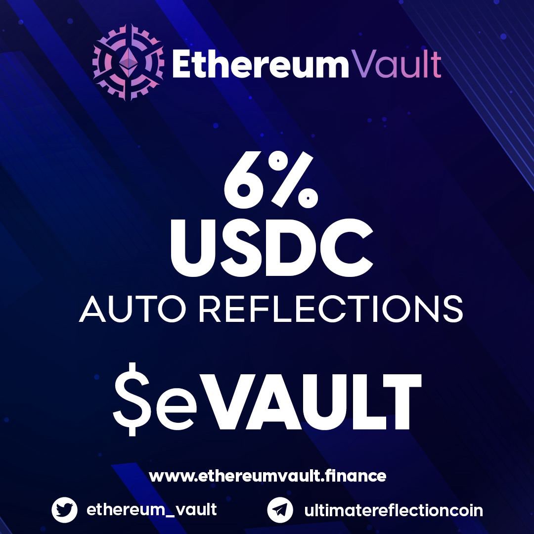 Tdoescrypto's tweet photo. The only difference between $DIAMND, $BANKETH, other #ETHreflection tokens and $eVAULT is that they distribute $ETH to their holders and $eVAULT $USDC
Also $BANKETH marketcap -> 20 million USD
$eVAULT marketcap -> 180k USD
#FTP #ftpethreflection #EthereumVault $eVAULT https://t.co/za2vQLUXEC