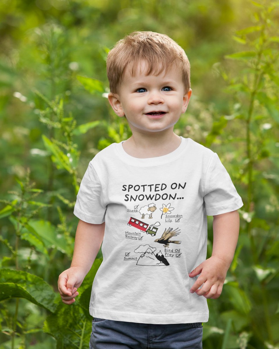 What do you spot on your adventures around Snowdonia? This T-Shirt is perfect for kids to look out for these things whilst exploring with the family! #spottedonsnowdon #snowdonia #northwales #snowdon #yrwyddfa #mountainrailway #snowdonmountainrailway