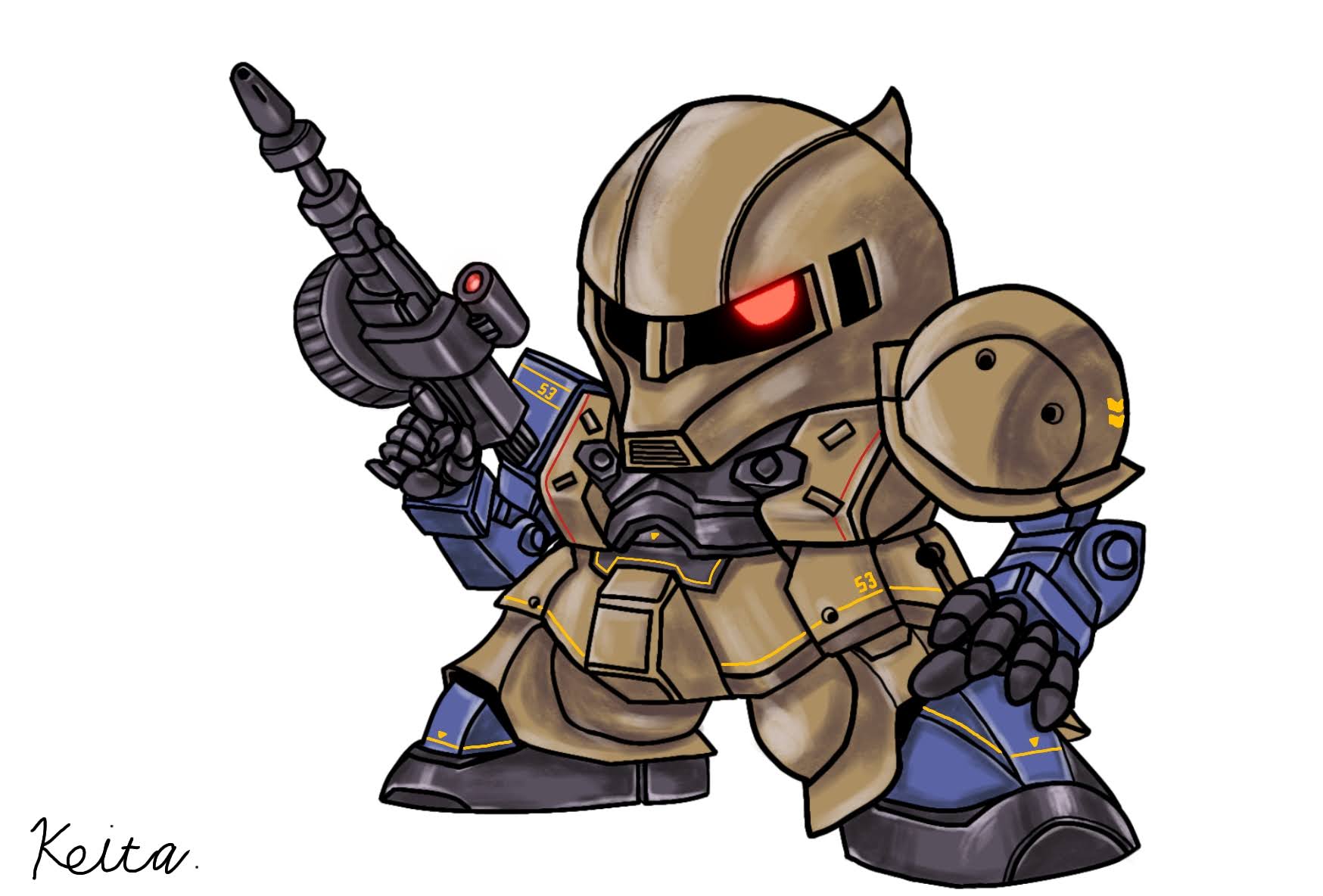 ケイタ Sdガンダム 機動戦士ガンダム イラスト Ms 05オールドタイプザク リアルタイプ 激渋ですね T Co Rqs7pjakjc Twitter