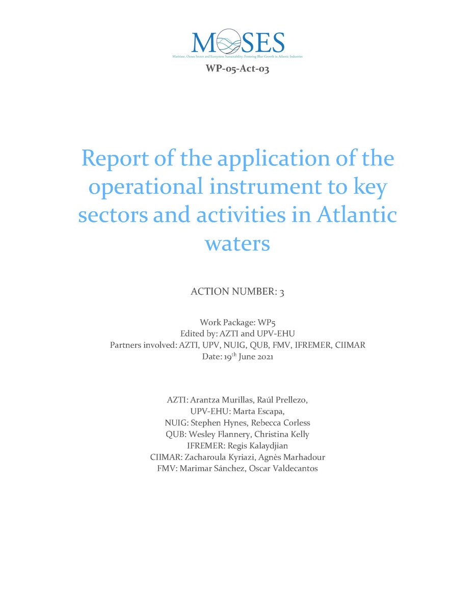 MOSES project Policy Brief No. 8 Maritime economy-wide impacts on the marine environment: a synthetic index applied to the EU Atlantic Area 
mosesproject.eu/ban/wp-content…
#MarineConservation #MarineManagement