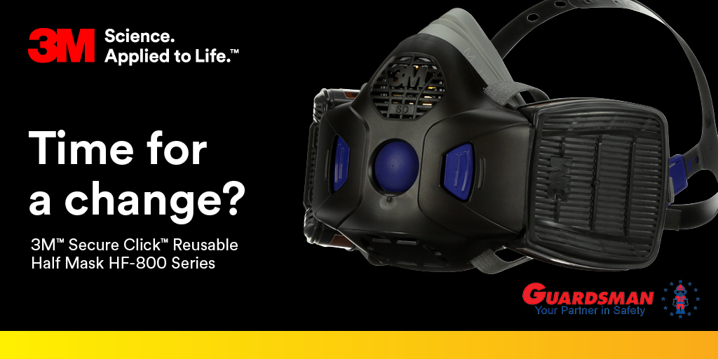 GuardsmanPPE's tweet photo. ⌚️ Time for a change?
📢 Designed with next-generation, smart and intuitive features the 3M™ Secure Click™ Half Mask Reusable #Respirator is simple, comfortable and reliable. There’s never been a better time to upgrade. Learn more below: 
https://t.co/QBjkWHLlba #ppe #3M #mask https://t.co/ROCdzlECGX