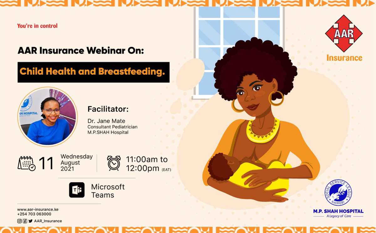 Tag a mum!
Join our online discussion next week on Wednesday, 11th August 2021, from 11:00 am to 12:00 pm, on child health and breastfeeding with Dr. Jane Mate, a consultant pediatrician at M.P. SHAH Hospital via the link below.
bit.ly/3xoxcFh
#Worldbreastfeedingweek