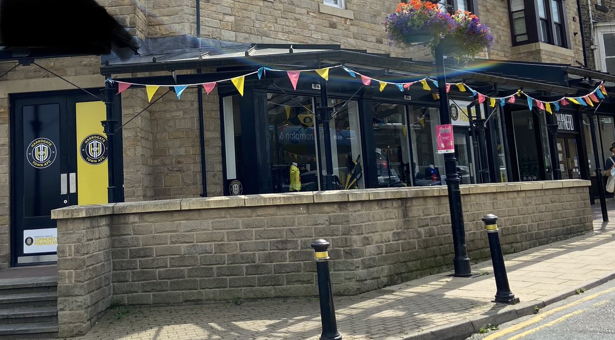 The far end of <a href="/Commercial_St/">Commercial Street</a> embracing the colourful <a href="/FlagsUK/">Flying Colours Flags</a> bunting courtesy of <a href="/Harrogatebc/">Harrogate Borough Council</a> our fab indie street looks so attractive &amp; welcoming! <a href="/HTAFCStore/">Harrogate Town Store</a> 

#shoplocal #disabledfriendly #independent #Harrogate #towncentre #bunting #visitors #harrogatebusiness #inclusive