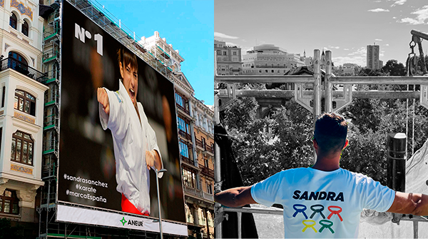 AneurAndamios's tweet photo. Solo quedan unas horas y queremos empujarte para que subas a lo más alto. Vamos @sandrasankarate. Para nosotros ya eres de #oro.

#karate #sandrasanchez @JesusDelMoralK1 #bestcoach #sacrificio #superacion #animo #marcaEspaña #granvia   #madrid #anring #aneur #lona #publicidad https://t.co/f01d1S9izN