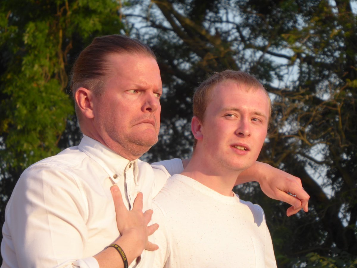 peoplestheatre's tweet photo. We can't stop laughing at this snap of James and Jonathan captured at last night's SHAKESPEARE SHENANIGANS! 😂😂

Caption competition, anyone?!

📷 Dianne Edwards https://t.co/M22vKYONMX