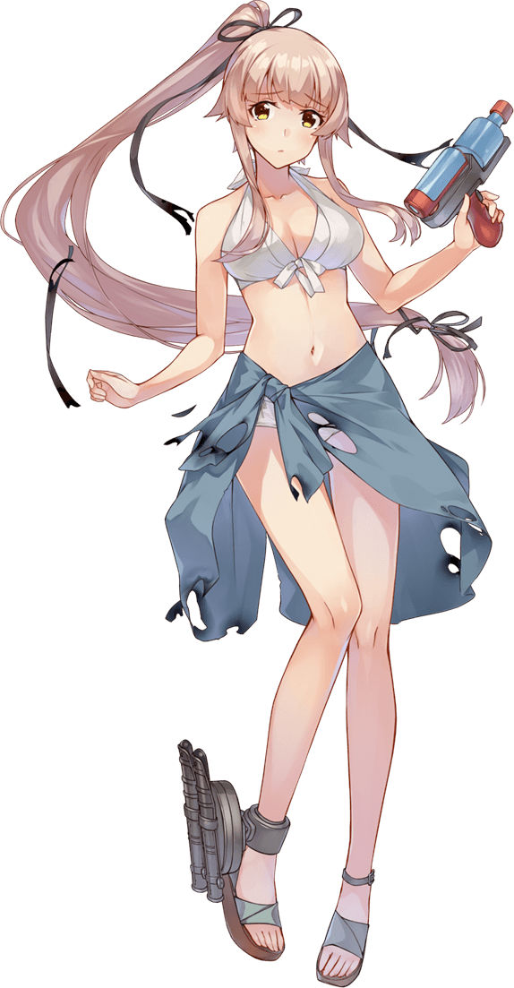 由良水着modeの立ち絵と中破絵。ローソンのコラボ絵新規でゲーム内にも