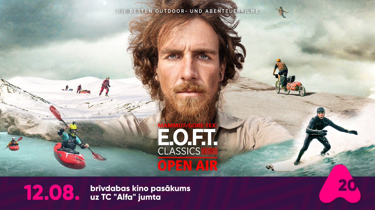 Jau trešo gadu TC “Alfa” aicina uz Eiropas ievērojamāko brīvdabas piedzīvojumu filmu festivālu uz tirdzniecības centra jumta. Pasākums norisināsies 12.augustā plkst. 20.00. Vairāk informācijas:  fb.me/e/VFLCqLi0.