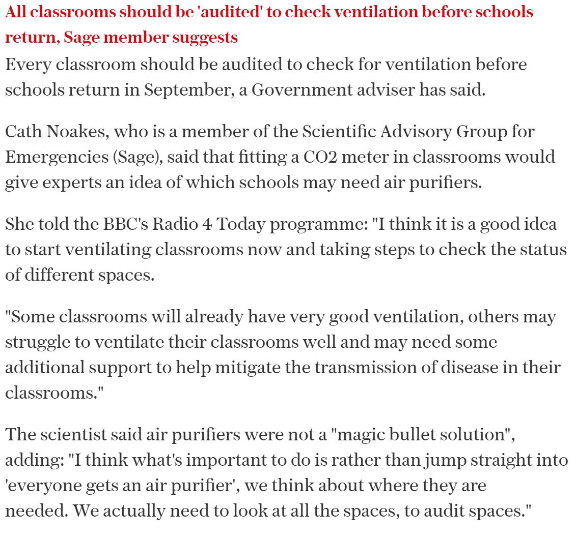 GrnPlanetDesign's tweet image. Sage Scientist encourages schools across England to check their classroom ventilation prior to children's return in September.

 Should your school need advice, get in touch.

#covidaudit #ventilation #schools #education #mechanicalengineering #sage #saferschools
@educationgovuk