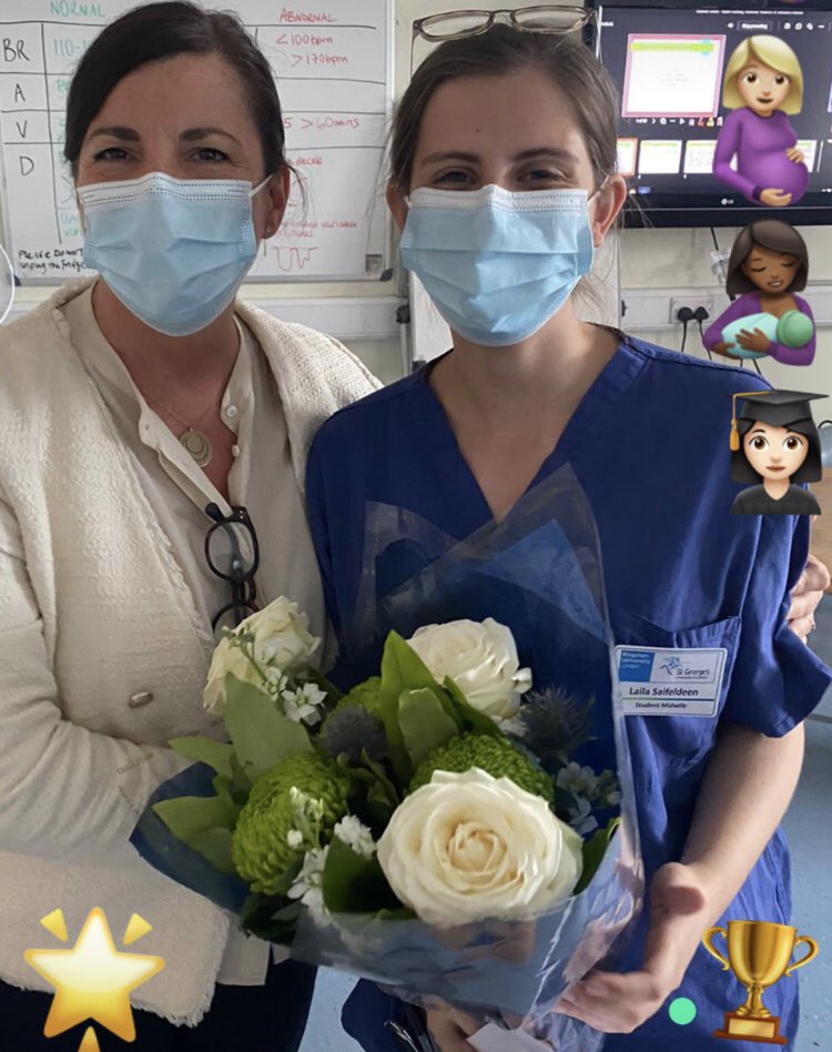 Celebrating Midwives of tomorrow. A Trust Values Award from one of our wonderful women to one of our fabulous students; the lifelong impact of empowerment, compassion and true care 🙏🏼that’s just how StG midwives help our students roll.. <a href="/KingstonUni/">Kingston University</a> <a href="/STGMaternity/">St Georges Maternity</a> @StGeorgesTrust