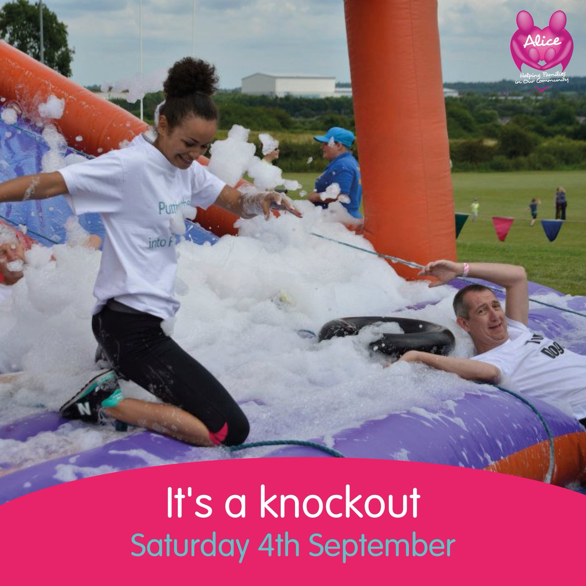 _alicecharity's tweet photo. It's a Knockout is coming! Only 1️⃣ month to go 🎉 Grab your mates or colleagues and take on the challenge for charity💗 Get signed up now - https://t.co/VEKXAi914z
#itsaknockout #charity #assultcourse #inflatablecourse #groupactivity #stokeontrent #stoke #staffordshire https://t.co/b2rOSeVsPf