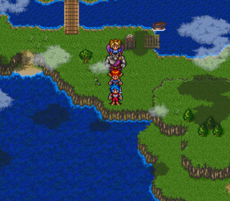 CptRetroBlue's tweet photo. Resuming gameplay on BoF2.  This spot at Sima Fort Camp allows you to rest for free to restore your HP/MP, and save your game.  Another benefit of having the whale swimming without random encounters as well to return and refresh.  #BreathOfFire #Retrogaming #GamingLog https://t.co/ix9R8MV0pc