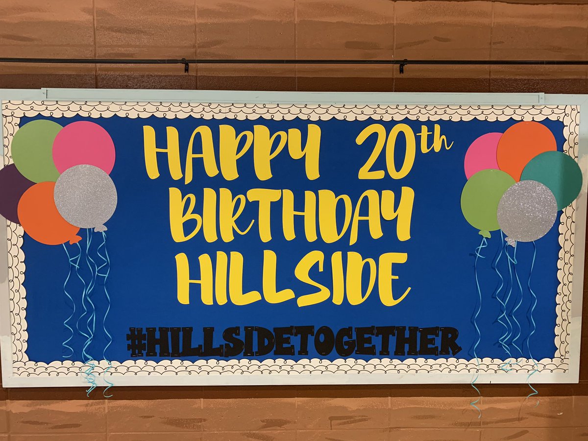 Hillside Elementary (@hillsidees) on Twitter photo This year marks 20 years of Hillside being open! We are excited for a year of celebrating the school’s inception and many other accomplishments to come this year. What a year this Year WILL BE! 🎉 #HillsideTogether
#BulletinBoardArchitectExtraordinaire : <a href="/meaganeastman18/">meagan eastman</a> 😊 This year marks 20 years of Hillside being open! We are excited for a year of celebrating the school’s inception and many other accomplishments to come this year. What a year this Year WILL BE! 🎉 #HillsideTogether
#BulletinBoardArchitectExtraordinaire : <a href="/meaganeastman18/">meagan eastman</a> 😊
