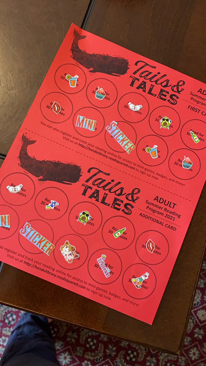 I loved the summer reading program as a kid, and I love that the Henderson County Public Library does it for adults!!!  #hendoreads2021