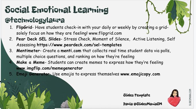 Here are 4 graphics that provide resources in various areas #edtech
1. #SEL <a href="/PearDeck/">Pear Deck Learning</a> <a href="/Mentimeter/">Mentimeter</a> @Flipgrid 

2. #elearning tools <a href="/quizizz/">Quizizz (now Wayground)</a>
 <a href="/SlidesManiaSM/">SlidesMania 💛</a> 

3. Amplify student voice  <a href="/anchor/">Jackie Westrick</a>
@Flipgrid <a href="/vocaroo/">Vocaroo</a> <a href="/Screencastify/">Screencastify 🎬</a> 

4. Digital Storytelling <a href="/StoryboardThat/">Storyboard That</a> <a href="/ChatterPixIt/">ChatterPix</a>