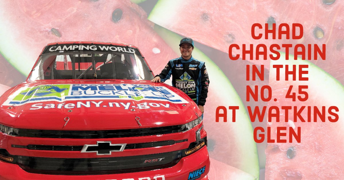 NEWS: Chad Chastain to pilot the No. 45 @NYSGTSC Chevrolet at @WGI in Saturday's @NASCAR_Trucks race.

#BuckleUpNY #ProtectYourMelon