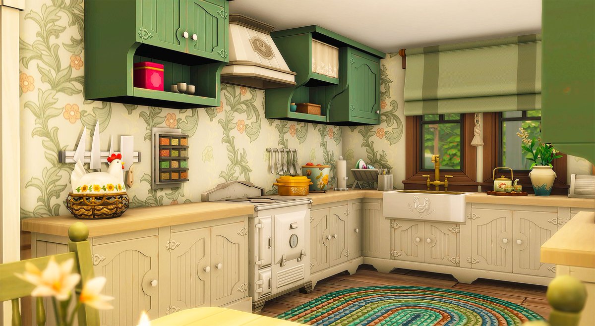 I'm finally home again and super inspired to build! I love the clutter we got and the kitchen set is 😍

#Sims4CottageLiving #TheSims4 #Sims4Interior