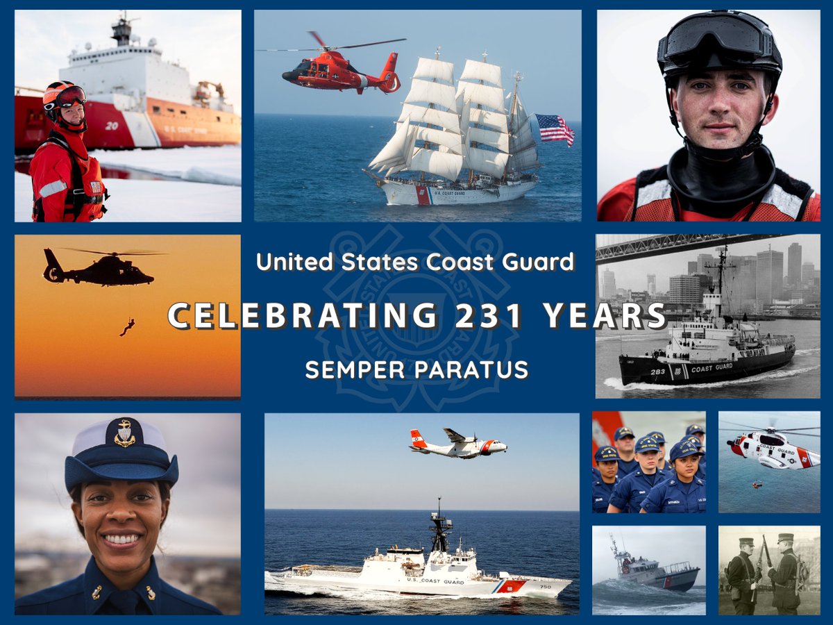 USCG's tweet image. 🎊🎂🎈🎉
Protecting America since 1790. 
#USCGBday #SemperParatus #AlwaysReady