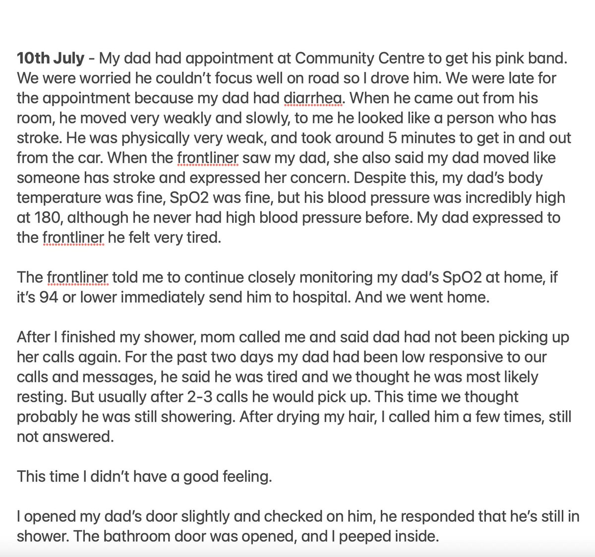 maxy_chan16's tweet photo. I lost my dad due to Covid-19 on 17th July 2021. 

This is the experience my family and I had gone through before he was tested positive, during quarantine, receiving treatment in ICU, and after he passed away. I hope it’ll be helpful to anyone who’s reading. https://t.co/4YfR51sQNC