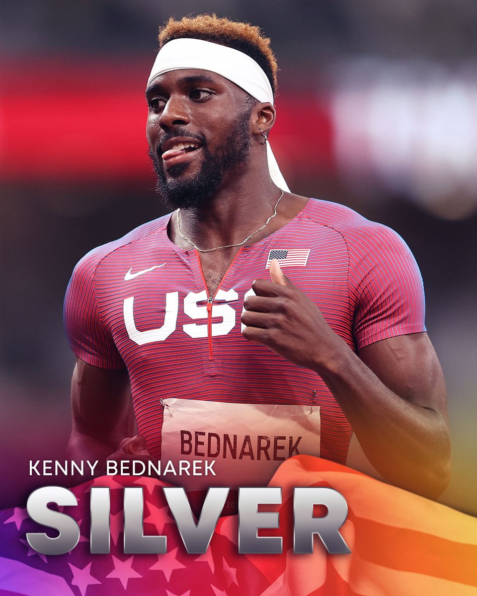 WHAT A RUN! @KennyBednarek is taking home the SILVER in the men's 200m final. #TokyoOlympics