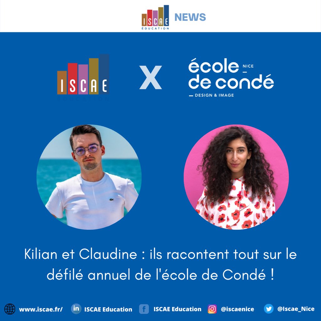 🎤 Interview de Kilian et Claudine : ils racontent les coulisses du défilé de l'école de <a href="/ecoledeconde/">Condé France</a> de Nice qui a eu lieu en juin 2021 💃

iscae.fr/education/2021…