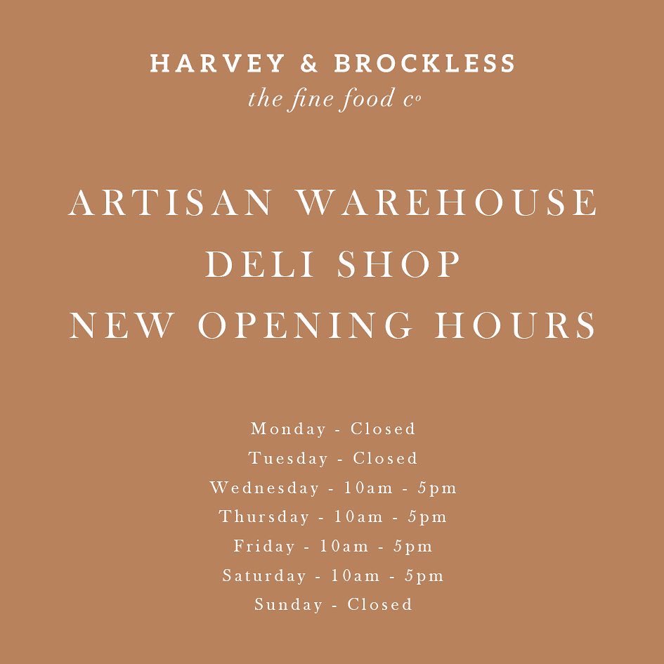 Our Artisan Deli Warehouse shop opening hours have changed!
We are now open Weds to Saturday 10am - 5pm. Find us at 15 Linford Street SW8 4UP for all your delicious fine food goodies. Pop down and find all of our high quality products at trade prices. Remember to wrap up warm!🥶