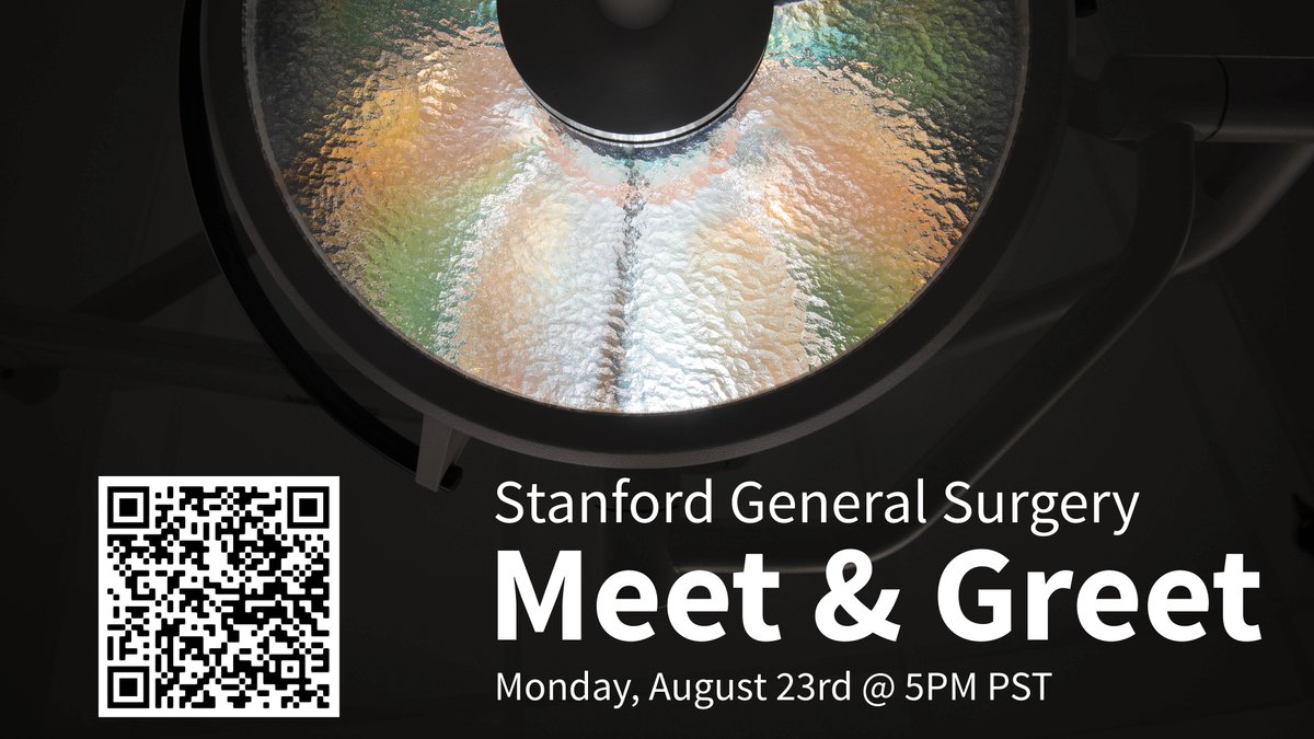 Calling all MS4s: You're invited to our annual GenSurg Virtual Meet & Greet for prospective residents. Join us Mon, Aug. 23 at 5PM (8PM EST) to hear from Department and Program leadership including @maryhawn @DavidASpain & @MonicaDuaMD ow.ly/789250FINIn